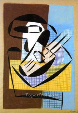 Abstracto famoso Painting - Compotier et guitare 1927 Cubismo